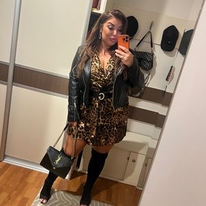 Leopard Satin Dress
